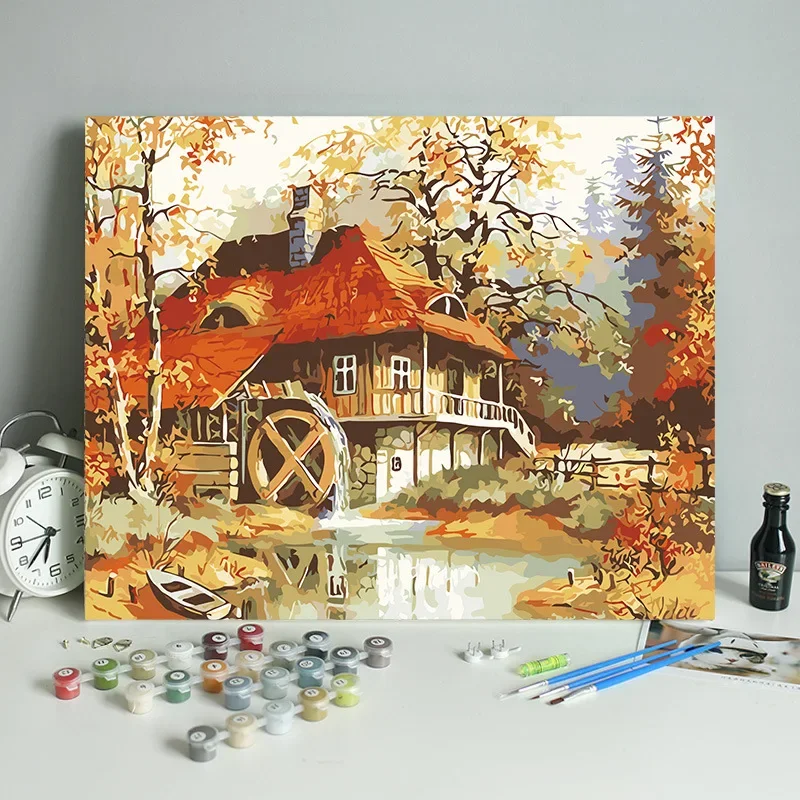 

2083042 Digital oil painting hand-colored digital painting hanging painting plant landscape beautiful decorative painting