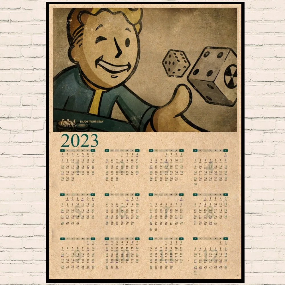 

Браслет «Братство Стали», Fallout 76, игровой плакат Fallout 3 4, крафт-бумага 2023, календарь, плакат, бар, кафе, домашний Декор, живопись