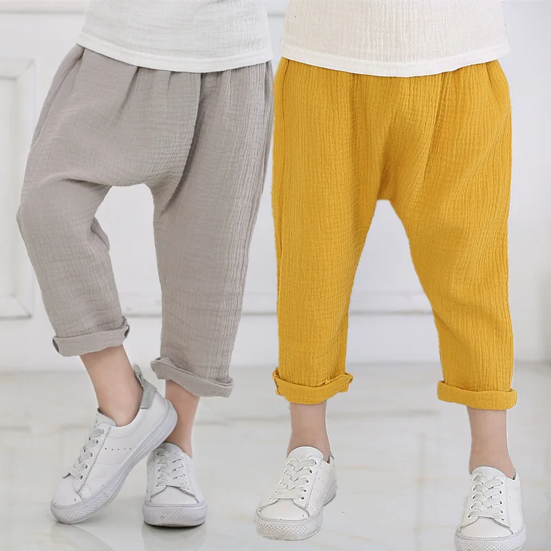 

2022 Spring Autumn Organic Cotton Casual Fashion Childrens Trousers Solid Color 1-6T Children's Clothing For Boy Girl Baby Pants