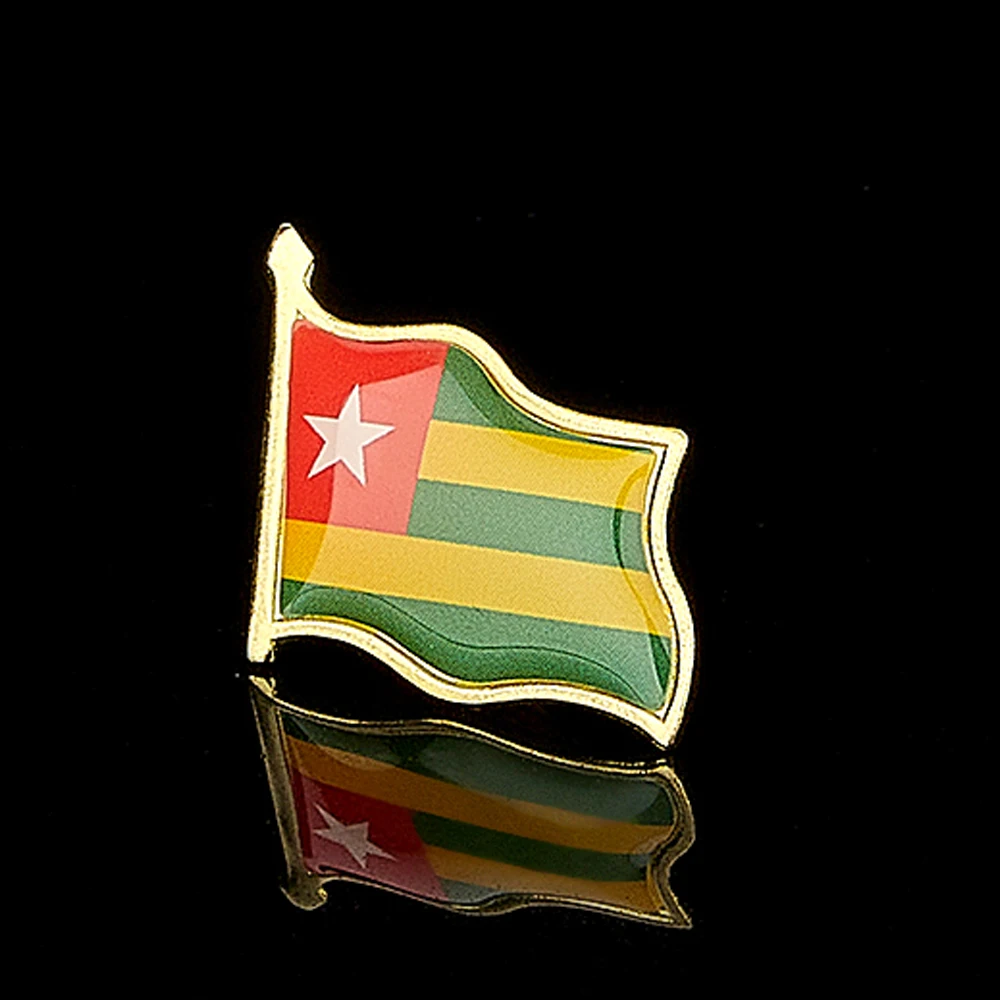 Позолоченная брошь с эпоксидным флагом Республики того африканской страны