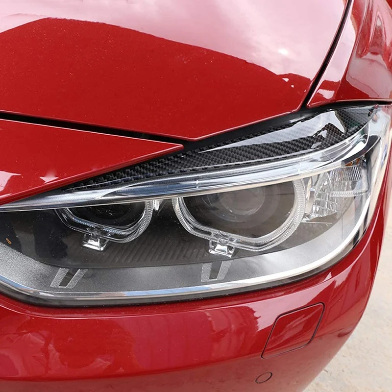 Carbon Fiber Car Front Headlight Eyebrows Sticker Trim Decoration Accessories For BMW- 3 Series F30 320I 325I 316I