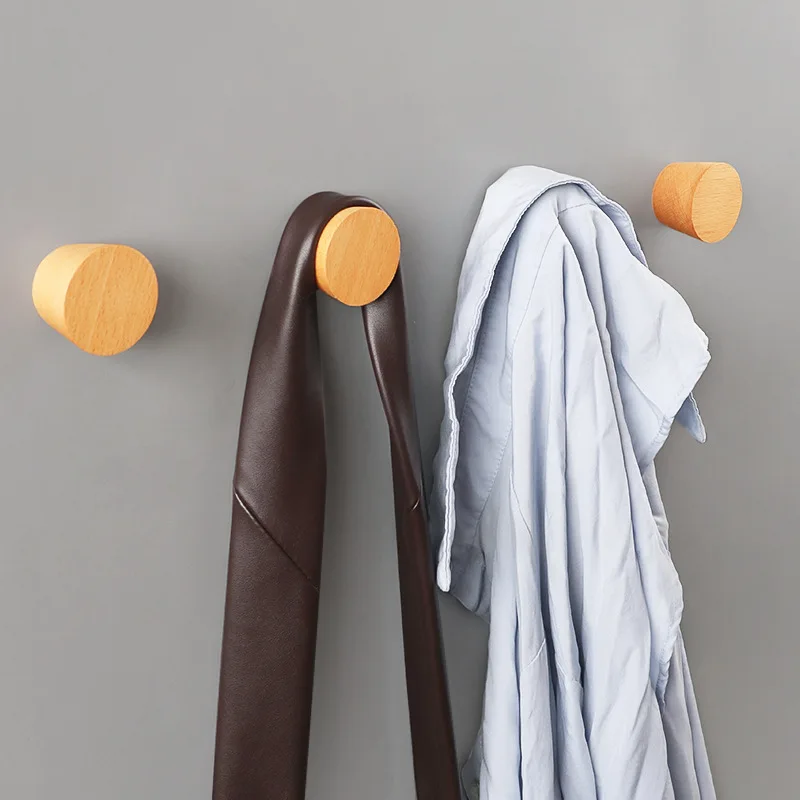 

Wood Cone-Shaped Coat Hook Wall Hanging Clothes Rack Bag Key Holder Kitchen Gadgets Bathroom Accessories Home Storage Organizer