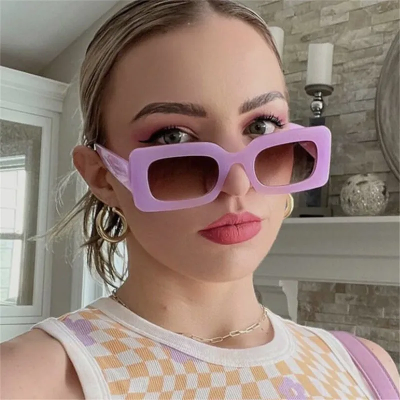 

Солнцезащитные очки в ретро-стиле для мужчин и женщин, роскошные маленькие прямоугольные солнечные, в винтажном стиле, с защитой от ультрафиолета 400, для пляжа, путешествий