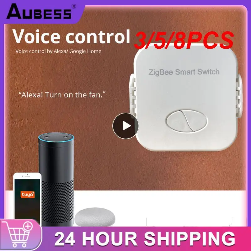 

3/5/8PCS Hands-free Tuya Zigbee 3.0 Smart Switch Remote Control 1 Gang Relay Module 110v- 240v/ac Work With Alexa Google Home