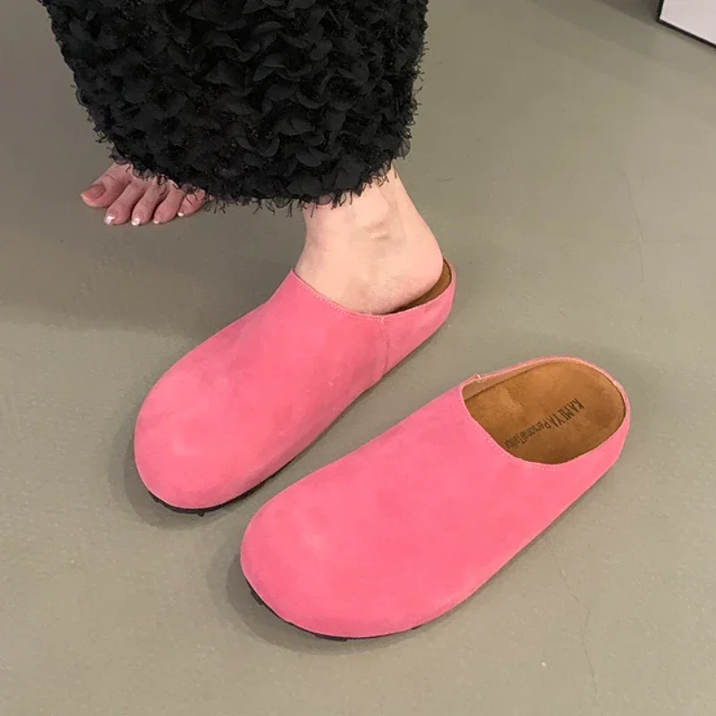 Женские шлепанцы с закрытым носком повседневные уличные сандалии плоская