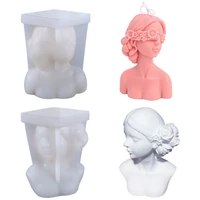 3d girl portrait candle silicone mould diy aromatherapy gypsum resin casting mould epoxy mould craft home decoration supplies