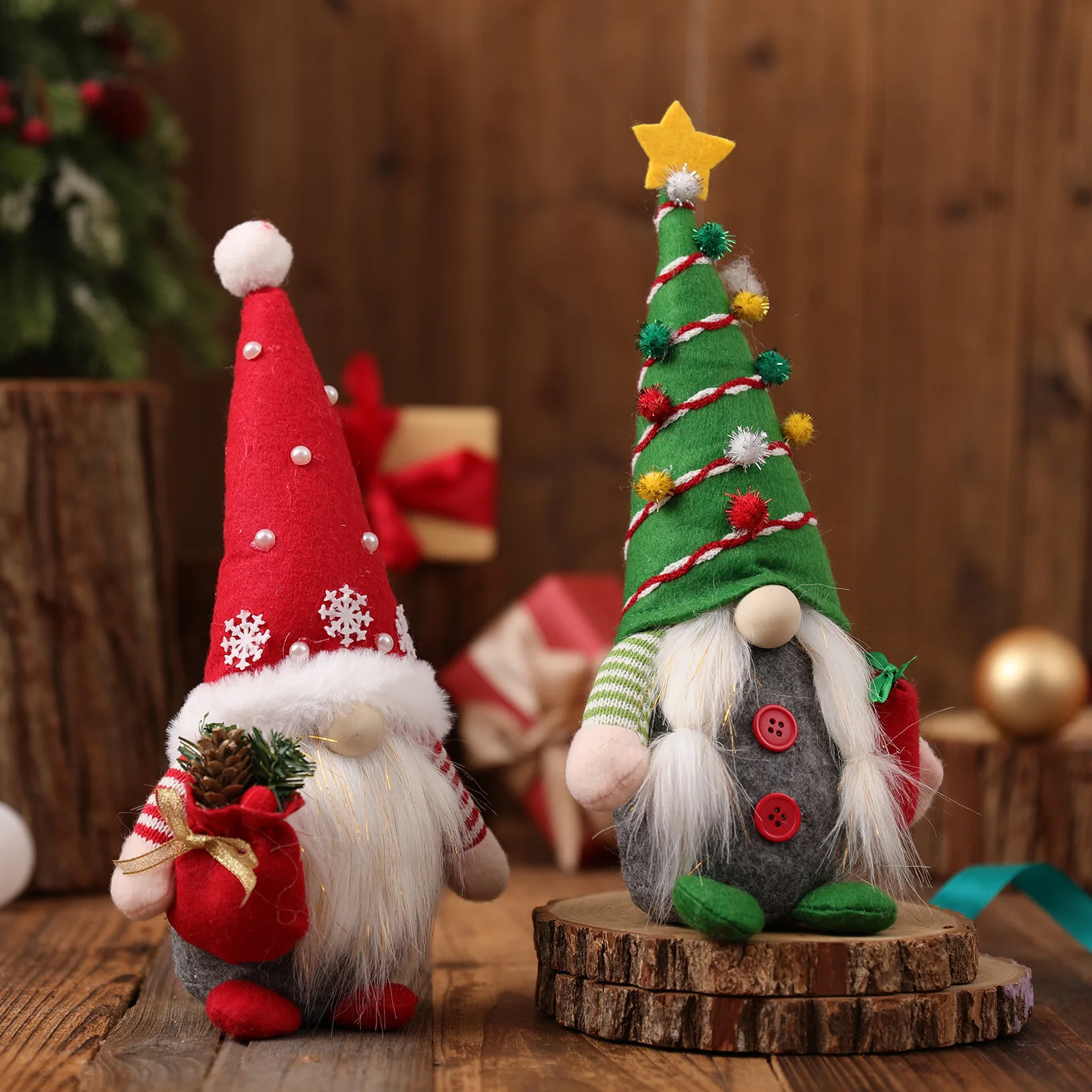 

Christmas Faceless Doll Ornament Gnome Plush Doll Xmas Decoration for Home New Year Navidad Decor Figurines
