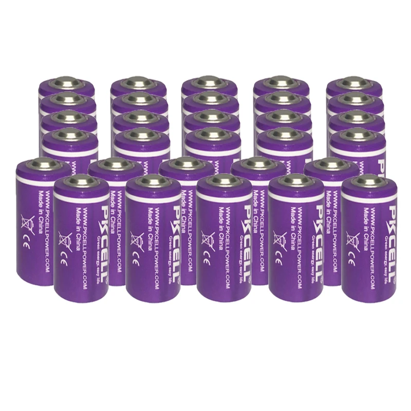 

PKCELL 30PC 1/2 AA Size ER14250 LS Batteries 3.6 Volt 14250 1200 MA Lithium Batteries Compatible for Dog Collar Gas Meter Server