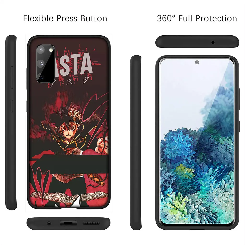 Asta Black Clover Anime Soft Cover for Xiaomi Redmi Note 12 11 10 9 Pro 9S 10S 11S 9A 9C NFC 9T 10A 10C 12C Phone Case