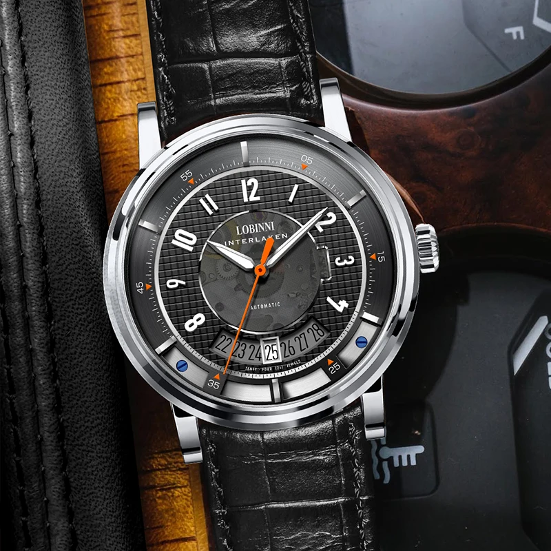 

Wrist Watch Men LOBINNI 16028 Seiko Movement Auto Date Luminous Mechanical Automatic Watches Mens