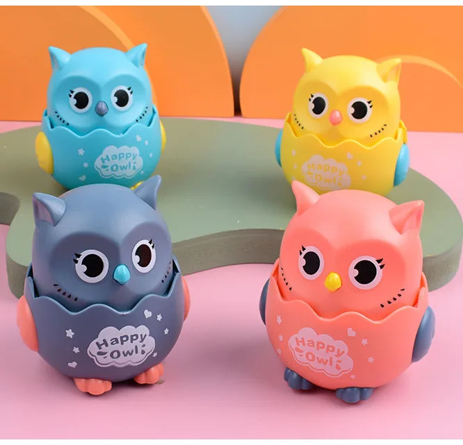 

Cartoon Creative Press Slide Owl Toys Children's Educational Toys Educational Inertia Owl Head Rotatable Inertia Slide Toys