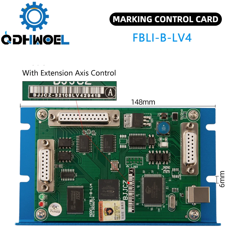 Лазерный контроллер QDHWOEL BJJCZ, карта управления JCZ, LMCV4-FIBER-M Ezcad для волоконной маркировочной машины IPG Raycus MAX