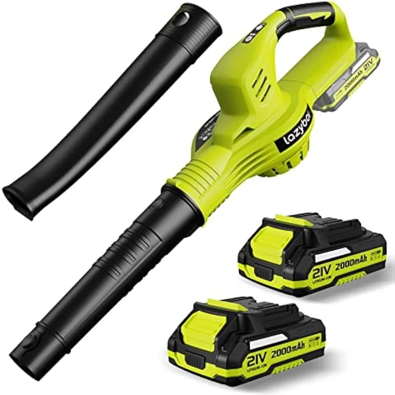 

Cordless Leaf Blower - Electric Leaf Blower Cordless with 2 Batteries and Charger - 2 Speed Mode - 21V Battery Powered