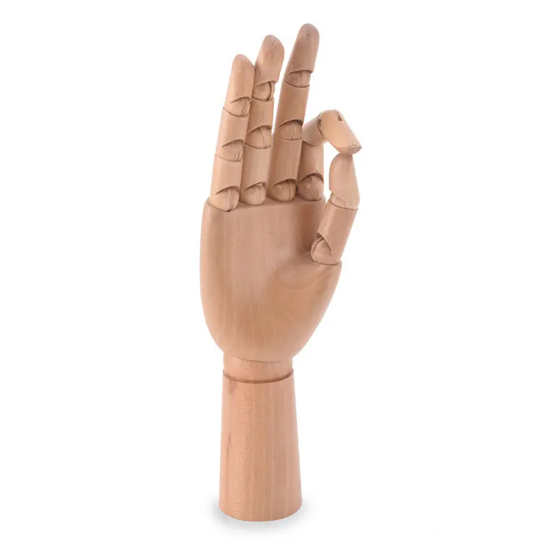 Wooden Artist Articulated Hand Mannequin Hand Art Model Jewelry Display Ring Bracelet Necklace Chain Watch Display Holder Stand