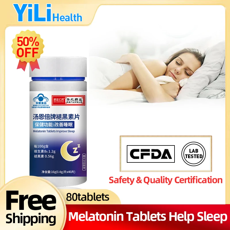 

Таблетки мелатонина, таблетки для сна, помогают сну, улучшают здоровье, глубокий сон, витамин B6, ниальные добавки для взрослых, одобрение CFDA