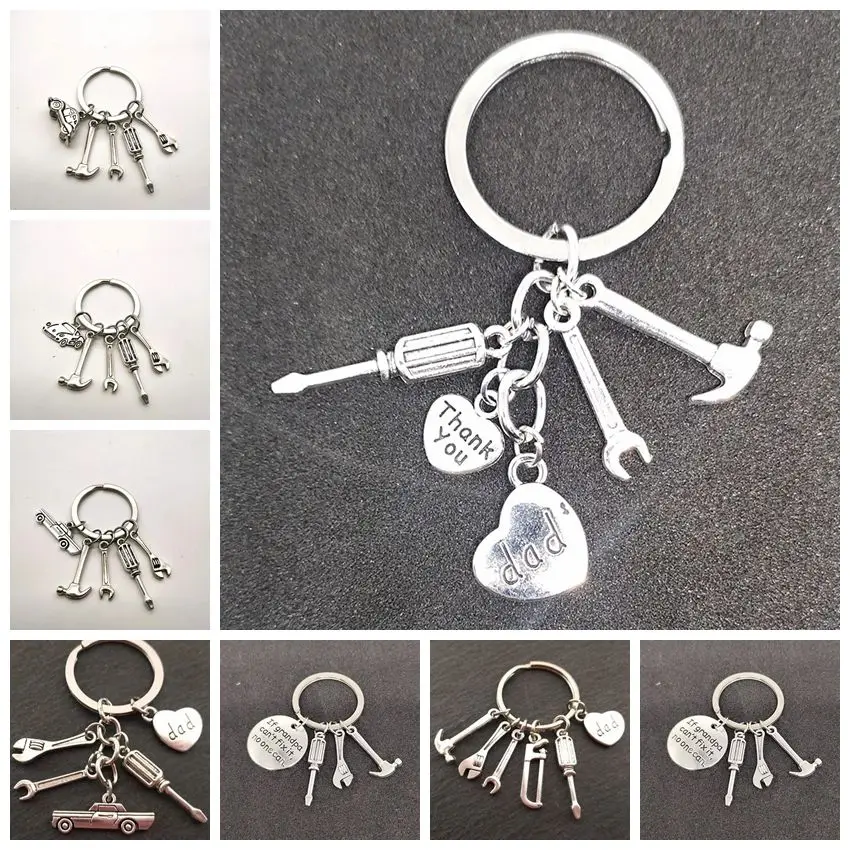 

Fashion Dad Mechanic's Keychain Father's Day Gifts Car Lover Tools Father Keyring Hand Stampe Souvenir