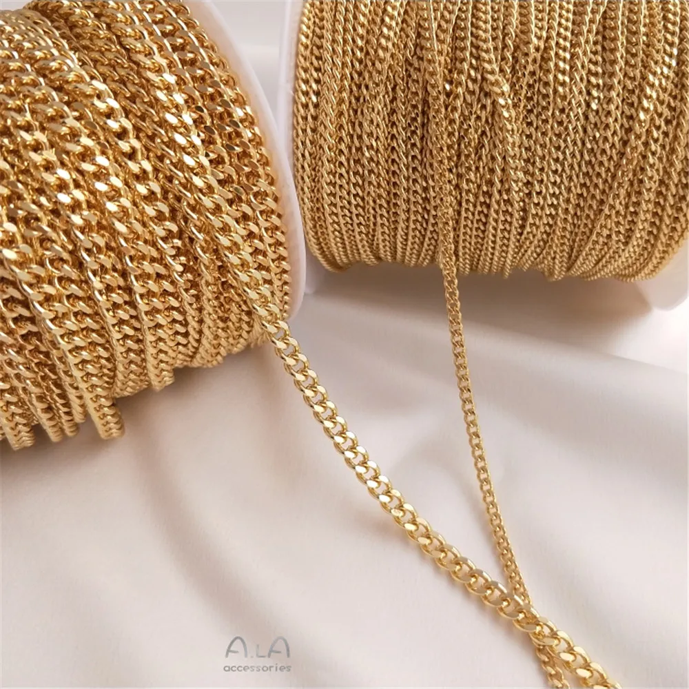 

Han copper chain 14K clad gold flash surface grinding chain diy handmade loose chain bracelet jewelry products chain accessories