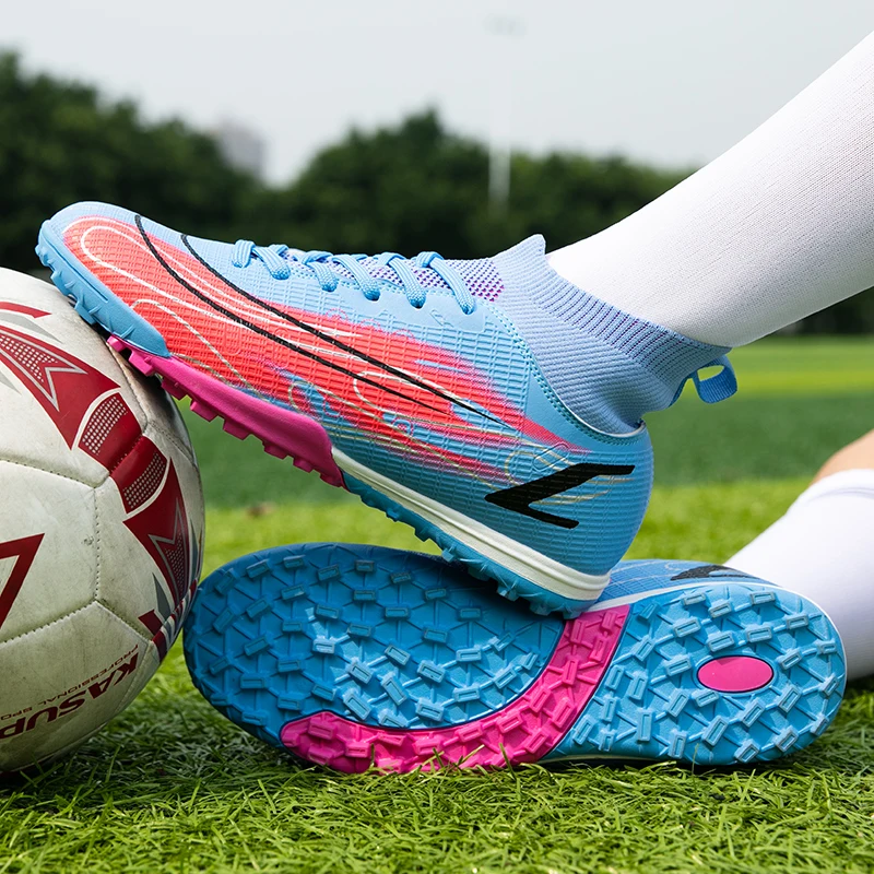 

New High Ankle Football Boots Men Sports Soccer Shoes Indoor Original FG/TF Cleats Shoes Kids Women Superfly Futsal Sneakers