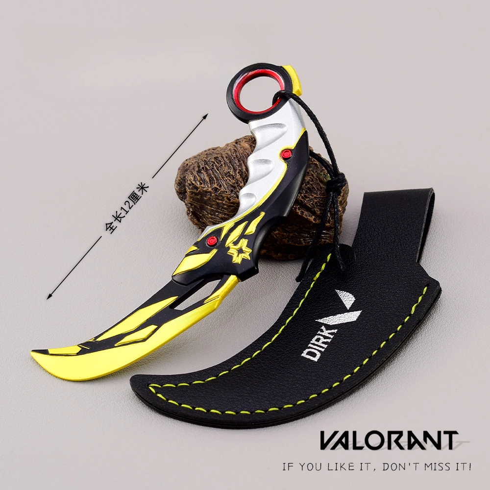 

Valorant Weapon Champion 2021 Melee Knife 12cm Metal Game Peripheral Sword Uncut Blade Karambit Weapon Model Gifts Toys for Boys