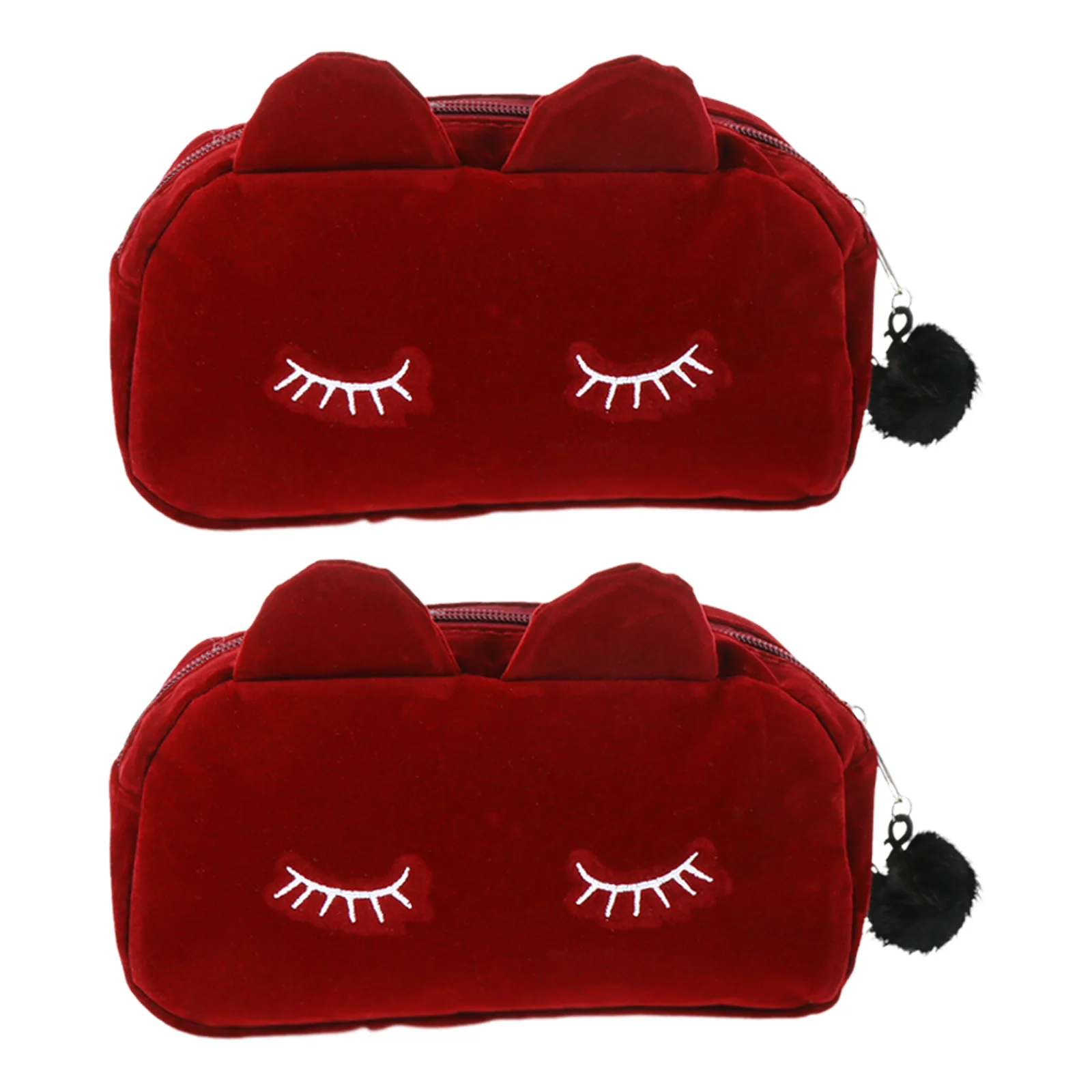 

2 Pcs Cat Makeup Bag Organizer Storage Playful Women Pen Bags Cosmetics