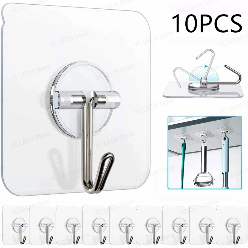 

Настенный органайзер крючки прозрачные 10 шт