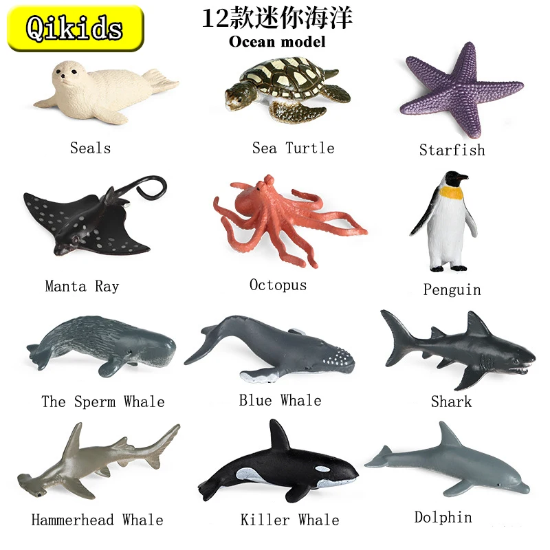 

Simulation Mini Sperm Whale Great White Shark Crab Octopus Dolphin Walrus Seal Sea Lions Marine Animal Toy Model Scene Ornament