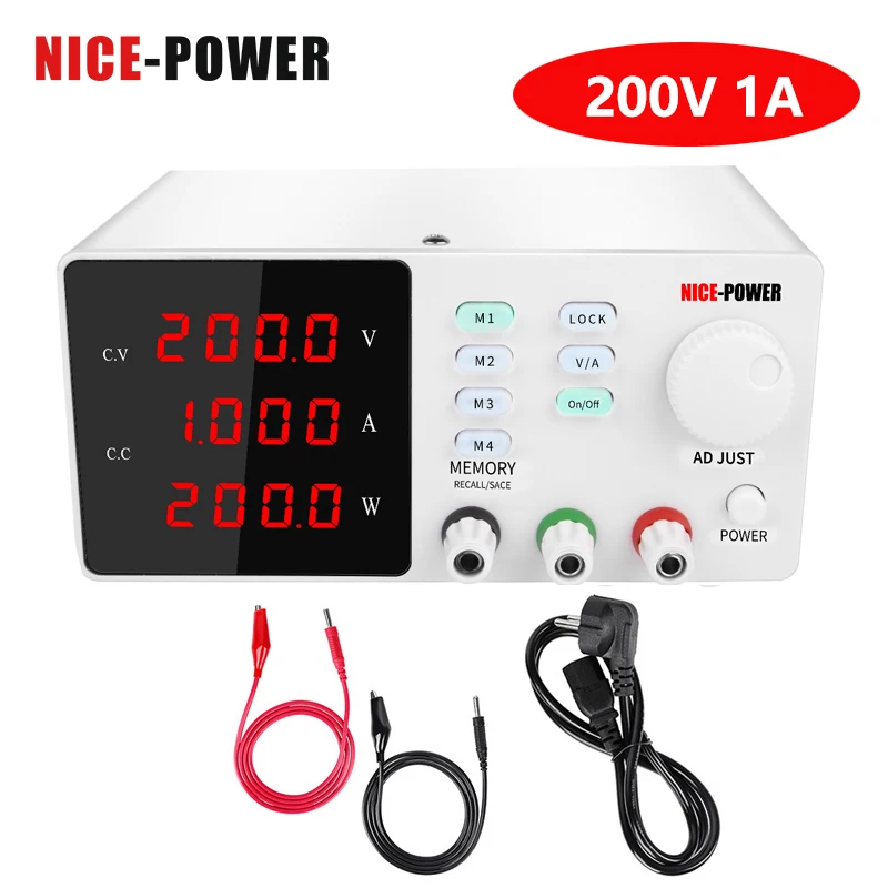 

Лабораторный программируемый источник питания Nice-power, 200 В, 1 А постоянного тока, регулируемый, 300 В, 0-1 А с функцией памяти, стабилизаторы напр...