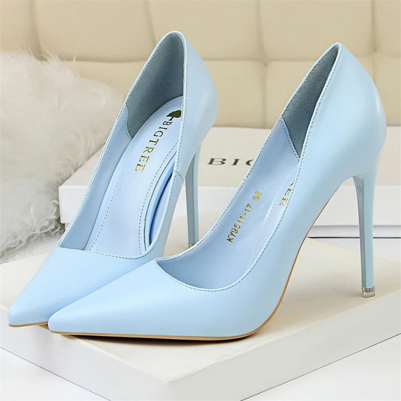 

Женские туфли на шпильке 2023 см, синие, розовые или желтые туфли-лодочки на высоком каблуке, свадебный дизайн, 10,5