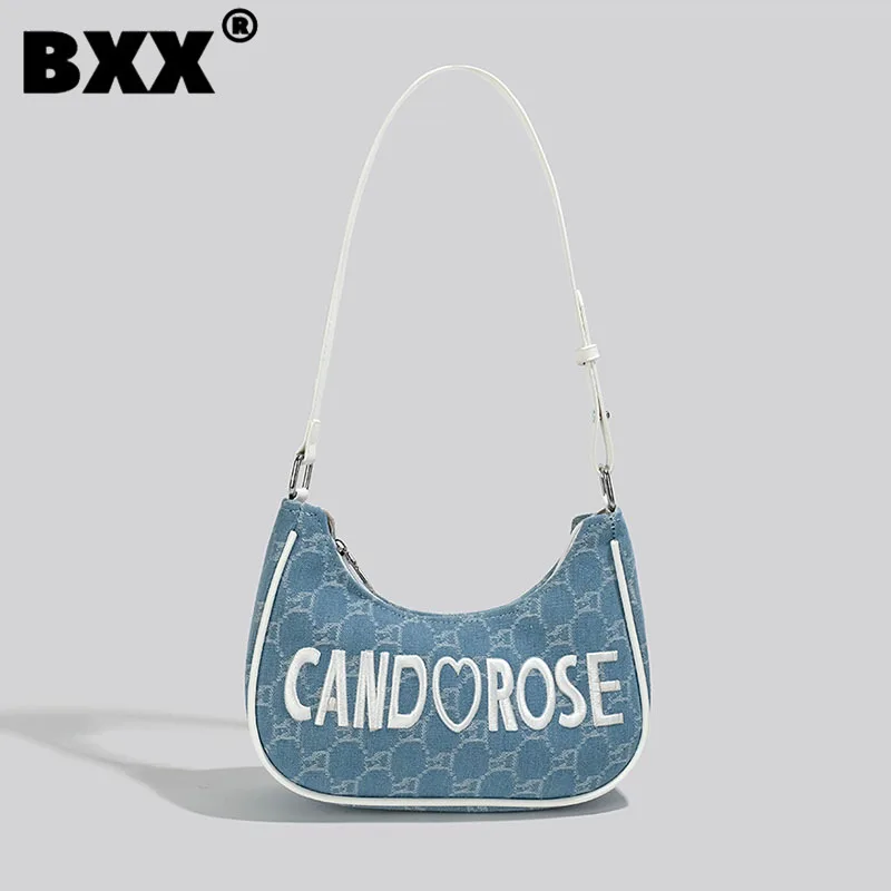 

[BXX] Fashion Women's Crossbody Bag Letter Printing Zipper Niche Design High End One Shoulder Underarm Bags 2023 New Tide 8CY185