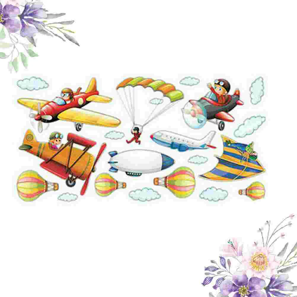 

Wall Cartoon Airplane Stickers Window Sticker Decals Decal Kids Diy Muralfestival Pilot Clings Vinyl Graffiti Room Pasters