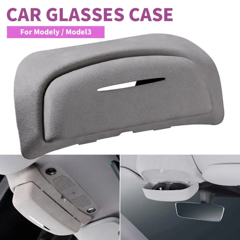 

Держатель для солнцезащитных очков для автомобиля, солнцезащитный козырек, чехол для хранения очков для модели Tesla Y, защитный чехол для мод...