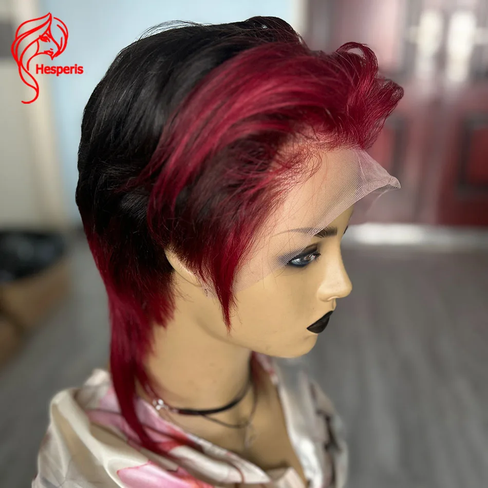 Hesperis красный 13x 6 кружевной передний парик из человеческих волос ласточкин хвост