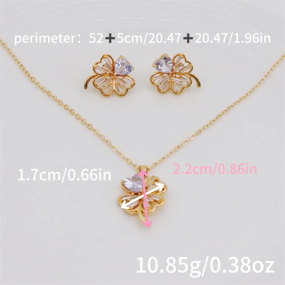 Цепочка с подвеской в виде четырехлистного клевера фианитом