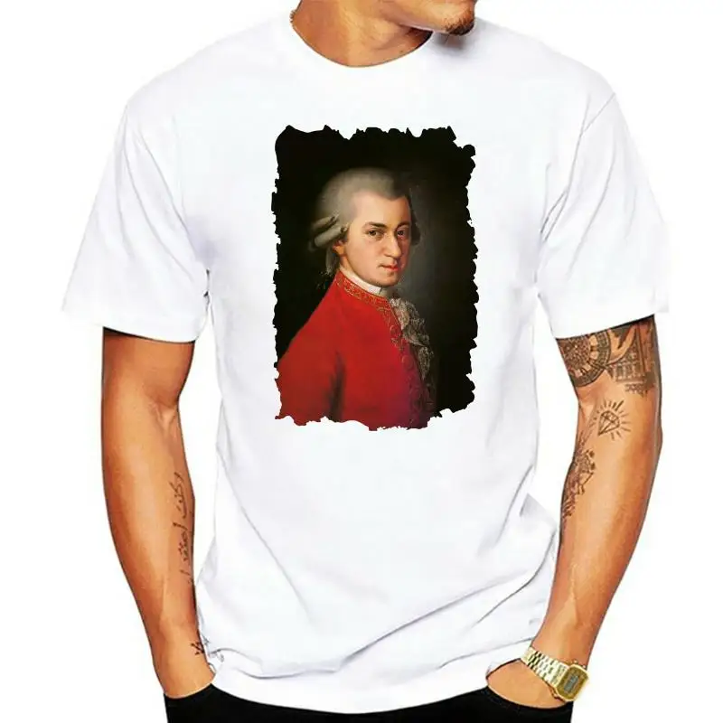 New Arrival Mozart Men T-Shirt Celebrity Picture Gift Print Fashion Casual Loose T Shirt