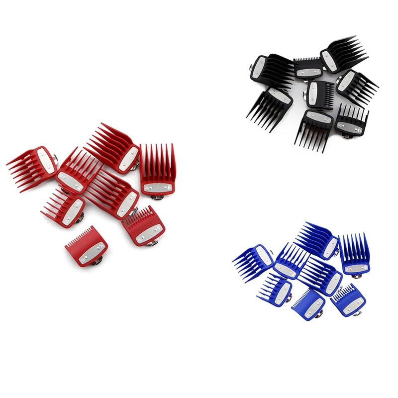 

8Pcs Cutting Guide Comb For Wahl With Metal Clip 3171-500,Fits For Multiple Size Wahl Clippers