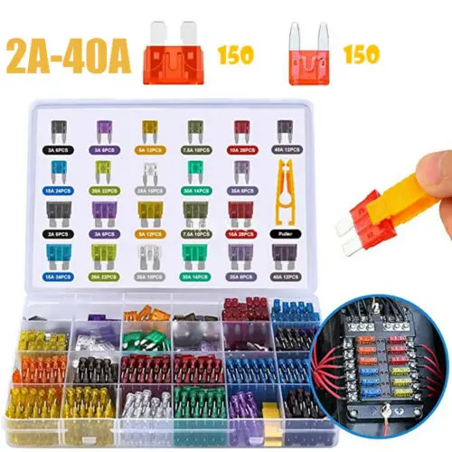 

300pcs Car Blade Fuse Assortment Assorted Kit Blade Set Auto Truck Automotive