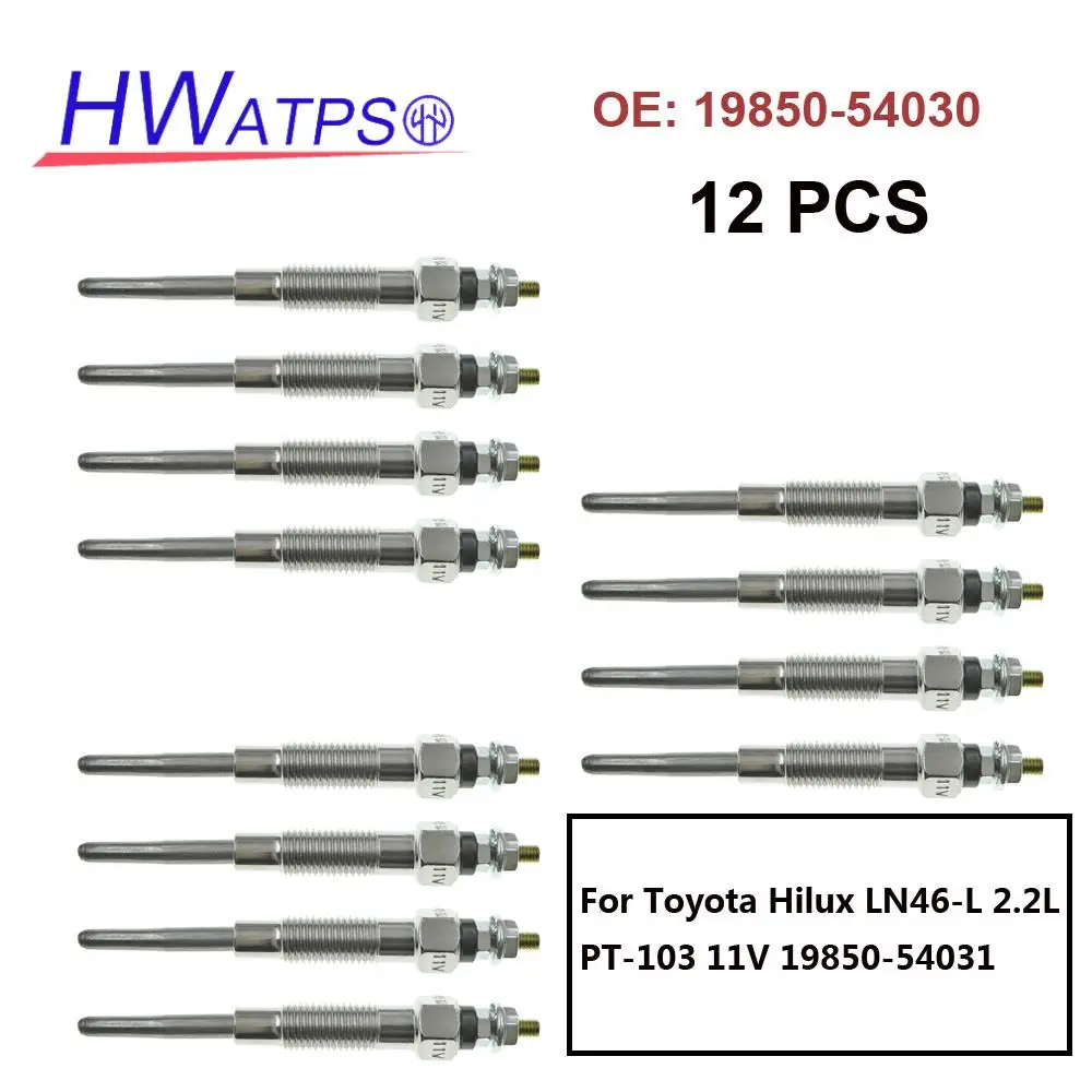 4/8/12 шт. OE:19850-54030 свечение заглушки дизельные двигатели для Toyota Hilux Φ л 79-83 19850-54030JNG LN46-L 4/8/12 шт. OE:19850-54030 свечение заглушки дизельные двигатели для Toyota Hilux Φ л 79-83 19850-54030JNG LN46-L