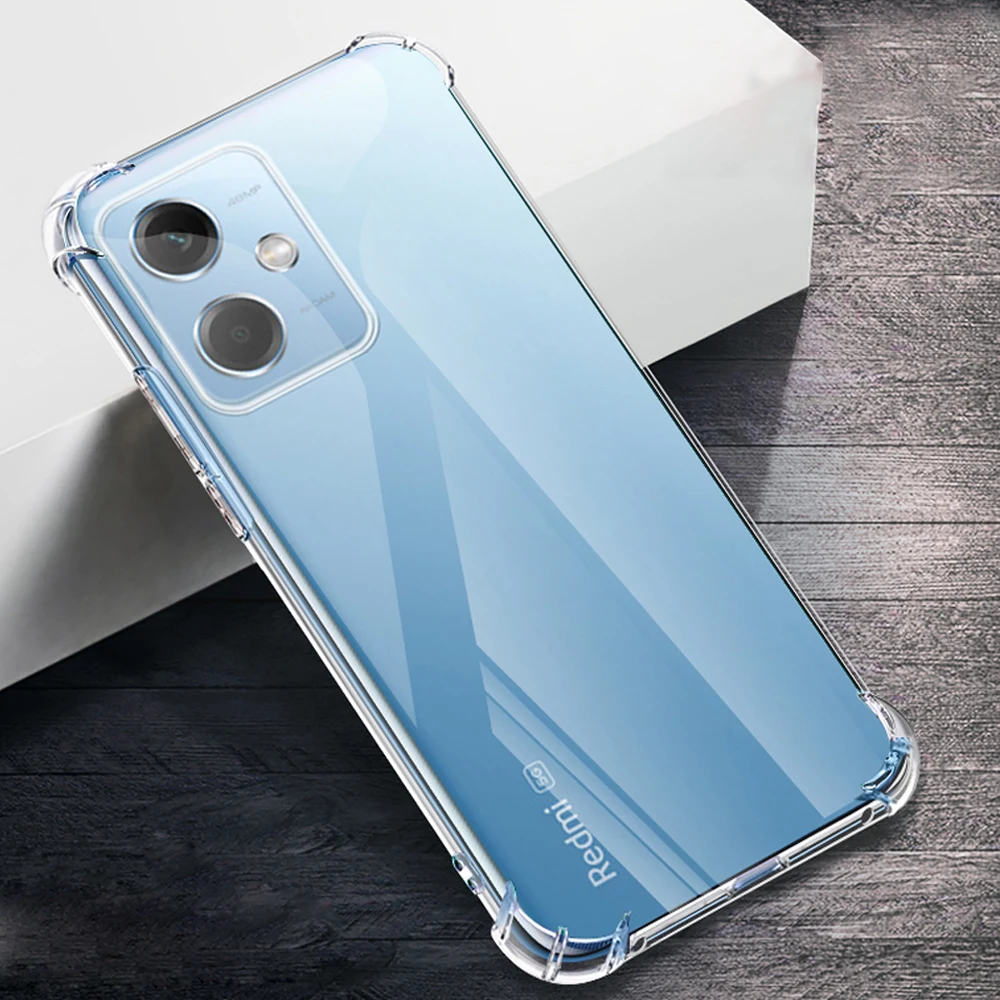 

Case for Redmi Note12 12S Reinforced Corners Shockproof Soft TPU Clear Cover for Xiaomi Redmi Note 12 Pro Plus Explorer Turbo 4G