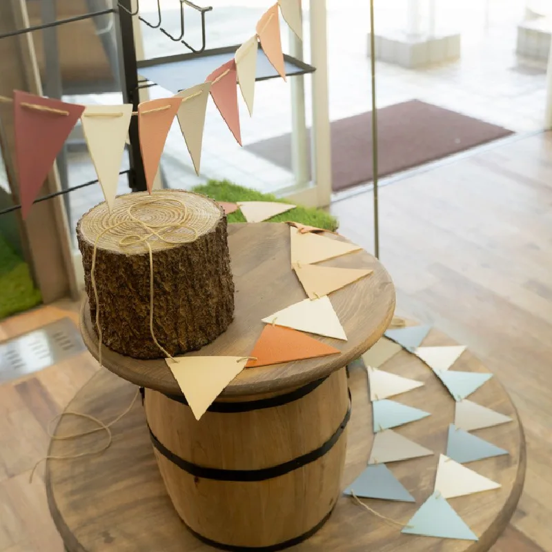 Баннер в стиле бохо треугольный флаг полиуретановый флажок коричневый розовый