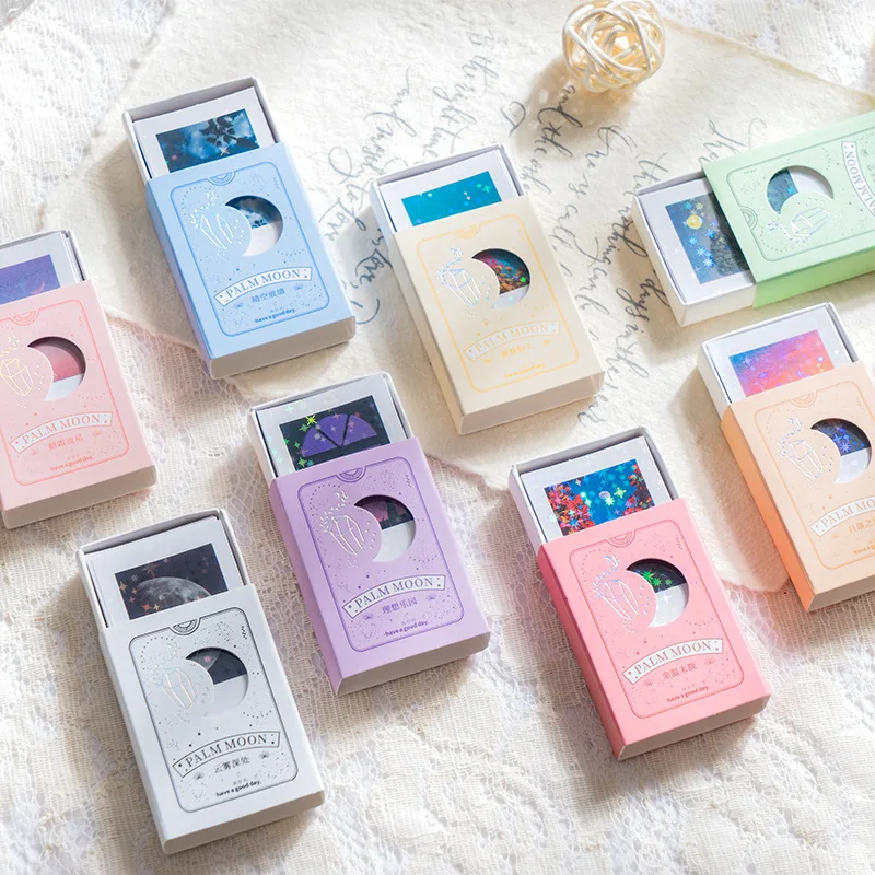 

50pcs The Moon In Your Hand Series Decorative Stickers Laser Sequins LOMO Sticker Scrapbooking Label Diary Art Journal Planner