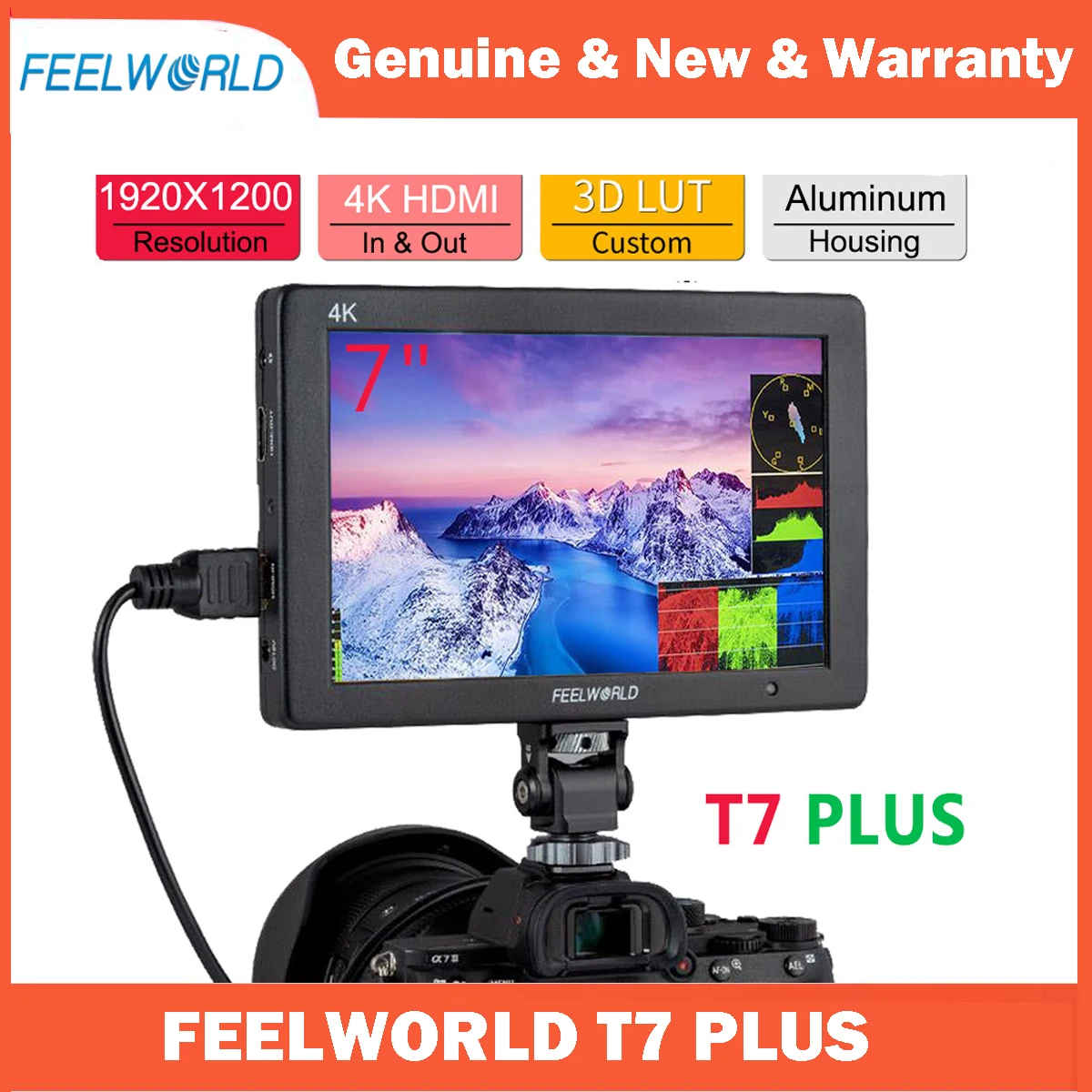 Монитор FEELWORLD T7 PLUS 7-дюймовый 3D прибор для съемки цифровых - Цена: 8938.82