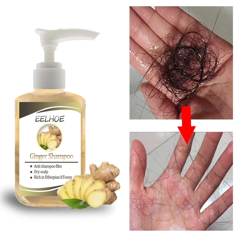 60ml Ginseng Anti-Hair Loss Shampoo Powerful Treatment  Essence Herbs Ginger Cooler Hair Growth Lotions free shipping
