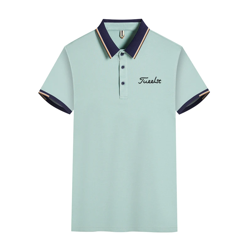 Golf Shirts Summer New Men's Quick-drying Breathable Golf Clothing Polyester Short Sleeve Top Lapel Wear Men's Polos T-shirt