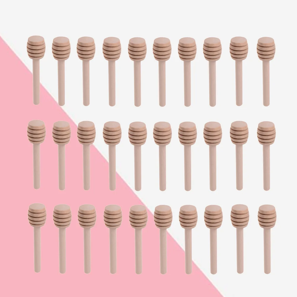 

30 Pcs Coffee Blender Frother Honey Jar Dipper Honey Wooden Spoon Bee Honey Mixing Sticks Honey Ladle Bamboo Honey Stirrer