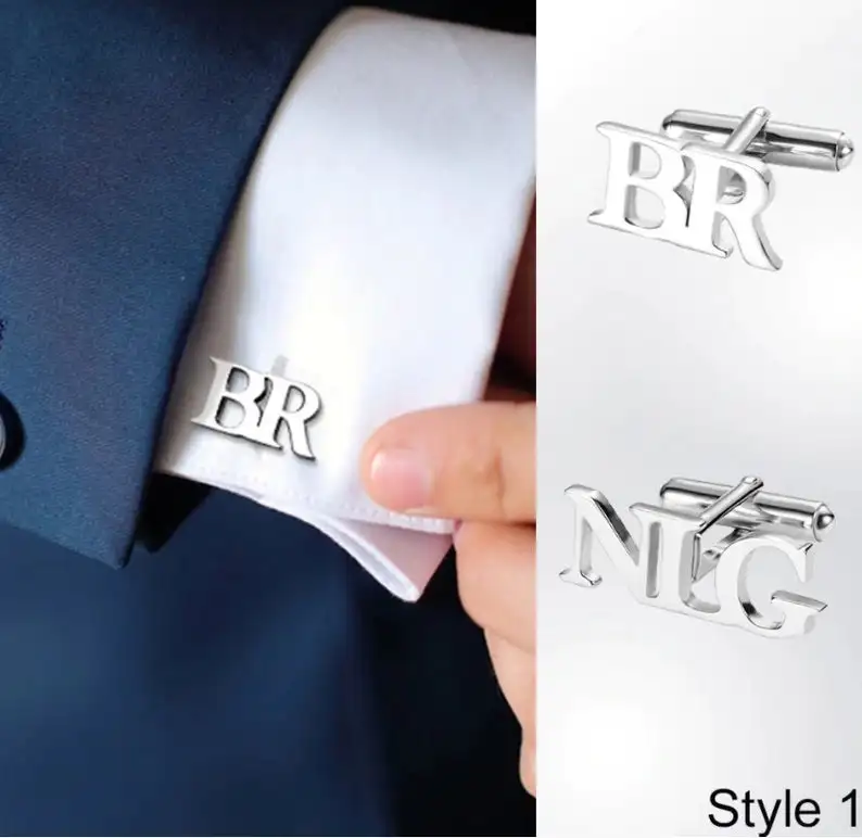 

Personalized Initial Letters Custom Cufflinks for Mens Shirt Button Stainless Steel Men Jewelry Wedding Guest Favors Gift