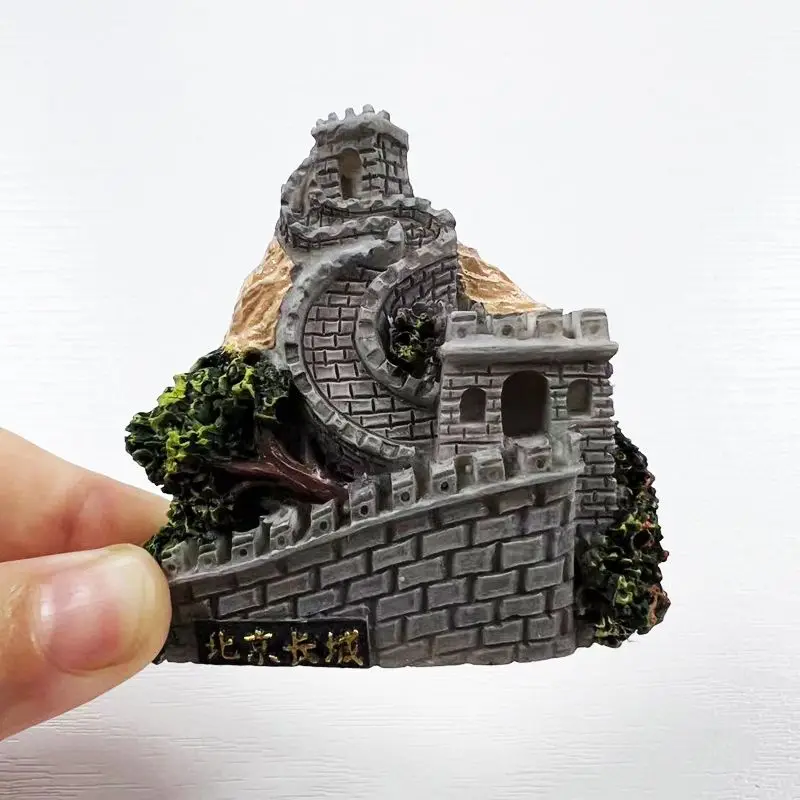 Фото Милый Китай Пекин (Great Wall Landmark 3D Стерео Городская стена и маяк в стиле башни) 3D Магнит на холодильник из смолы Предмет домашнего декора №2
