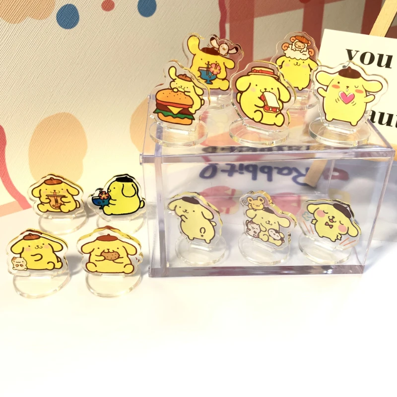 

Anime Sanrio Cartoon Standing Card Cute Kawaii Pompom Purin3CM Mini Small Standing Card Desktop Decoration Christmas Gift