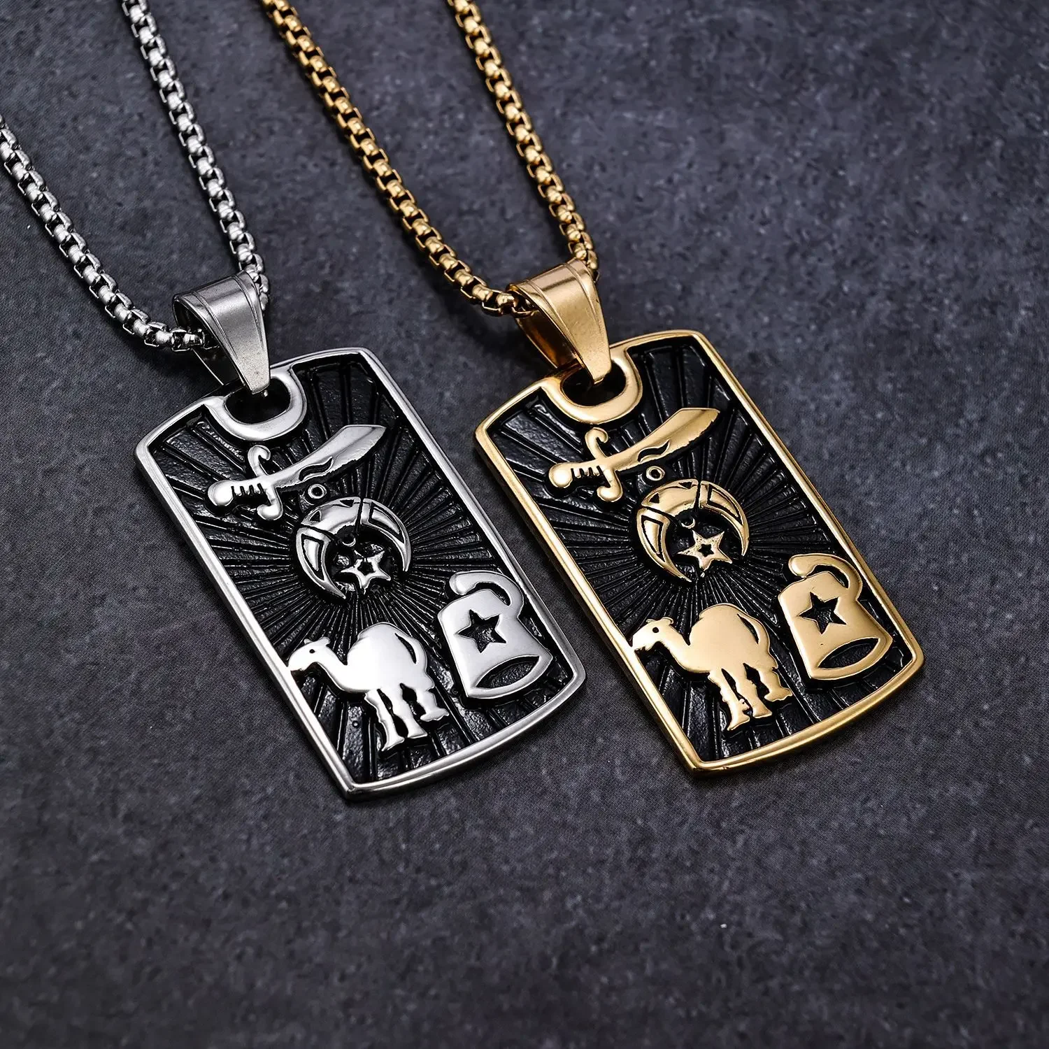 

Модное Трендовое ожерелье в стиле хип-хоп из нержавеющей стали с подвеской в виде серпа и звезды викингов трендовые аксессуары для мужской и женской одежды подарки