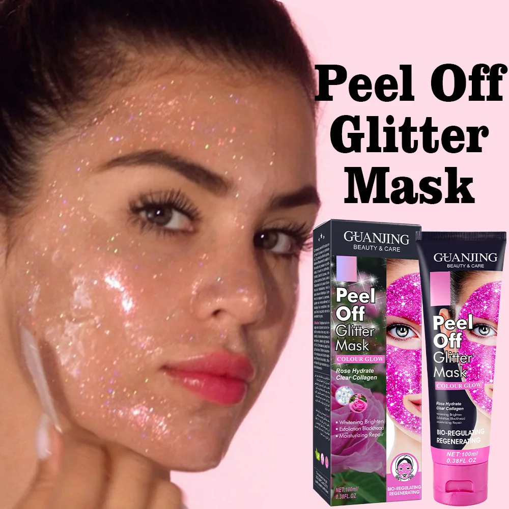 

3Pcs Glitter Mask Skincare Peel Off Mask for Face Women Men Blackhead Remover Moisturizing Face Masks Brightening Anti Wrinkle