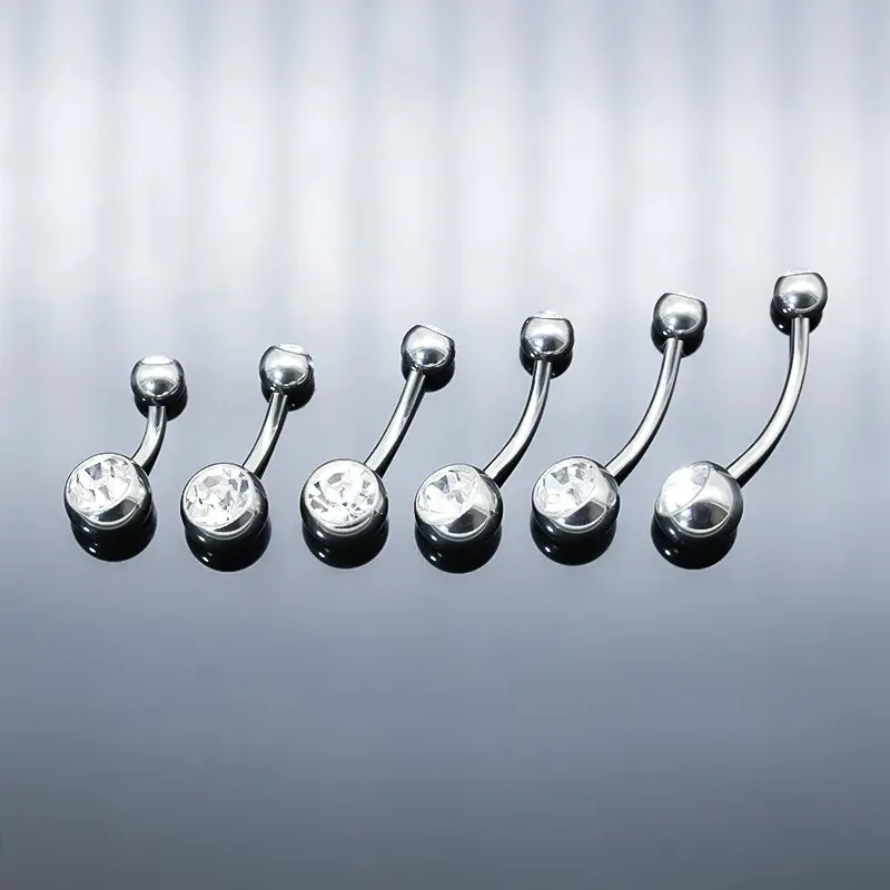 

6PCS/Lot 14G G23 Titanium Crystal Stone Belly Button Rings Navel Ring Belly Piercing Dangle Earrings Sexy Body Jewelry For Women